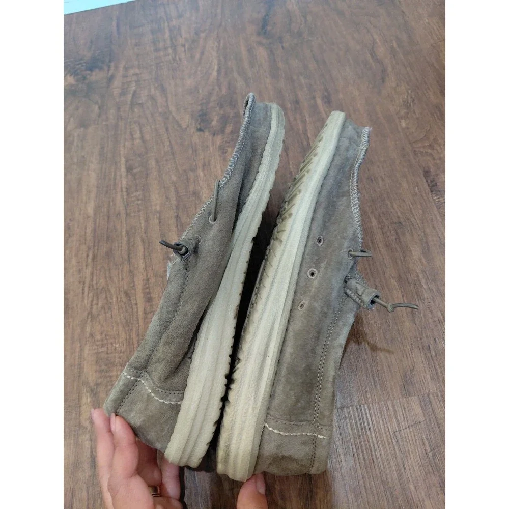 Hey Dude Wally Suede Toffee Casual Comfort Sneakers Sterling Men Size 12